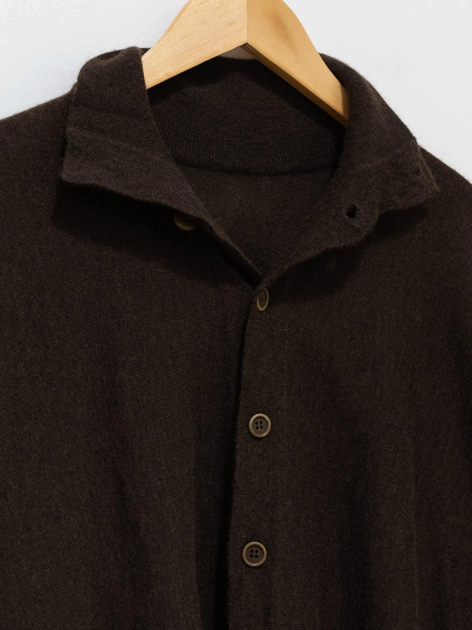 Worsted Yak Fine Gauge Knit Cardigan - Natural Brown