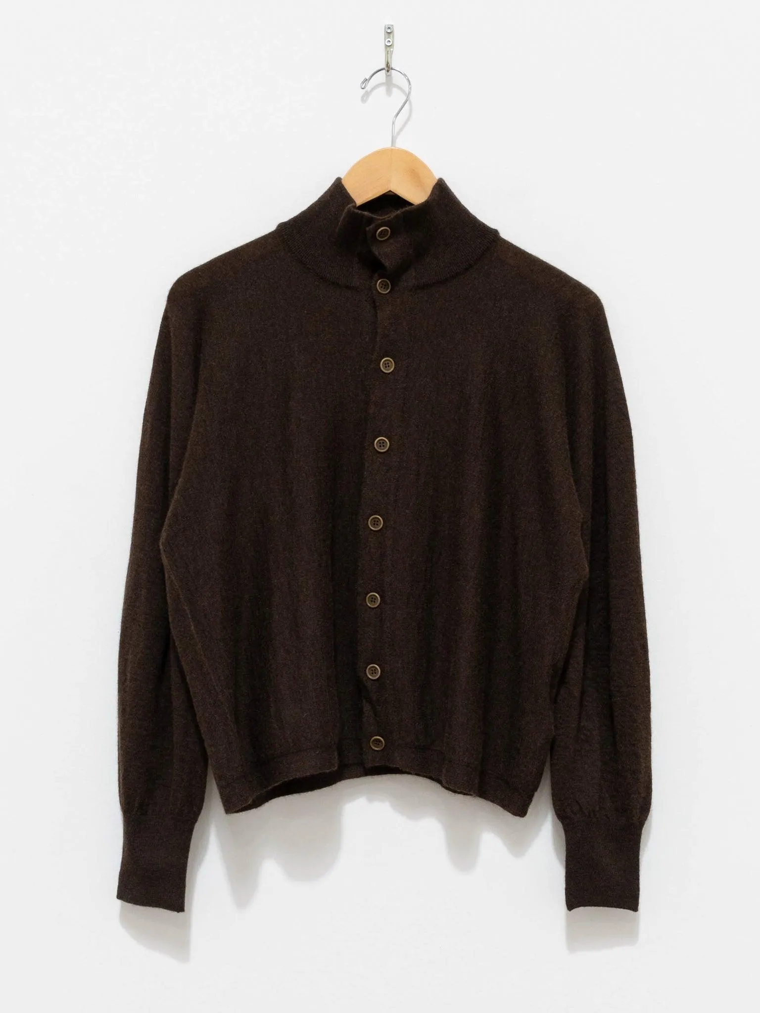 Worsted Yak Fine Gauge Knit Cardigan - Natural Brown