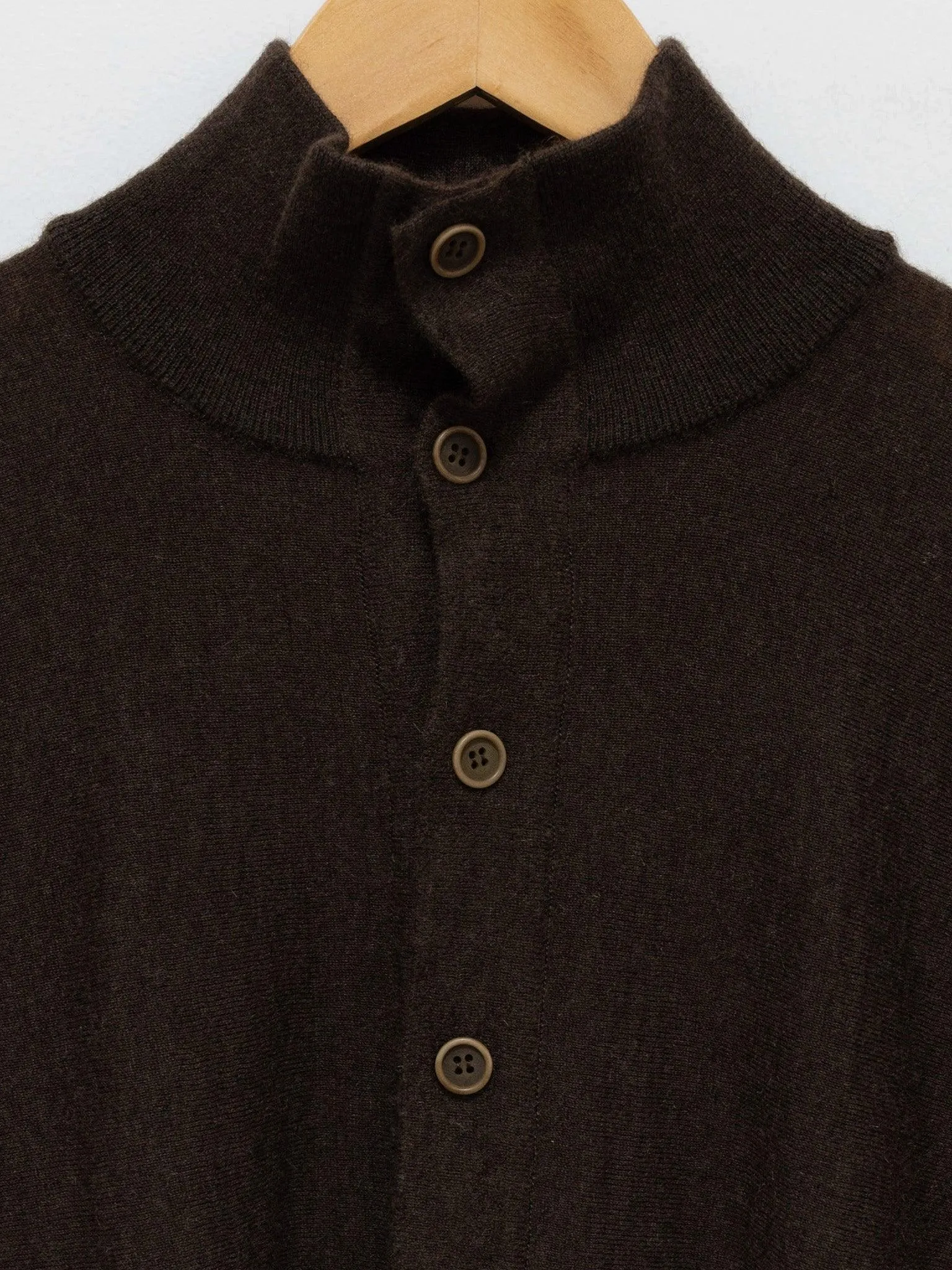 Worsted Yak Fine Gauge Knit Cardigan - Natural Brown